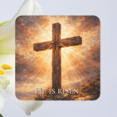 He Is Risen Christian Easter スクエアシール