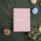 He Is Risen Christian Easter Card – Soft Pink シーズンカード