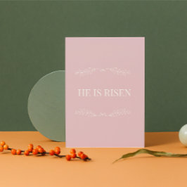 He Is Risen Christian Easter Card – Soft Pink シーズンカード
