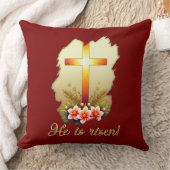 He Is Risen – Christian Easter Cross - almofada クッション (ブランケット)