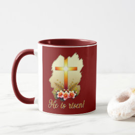 He Is Risen – Christian Easter Cross Art - caneca マグカップ