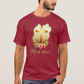 He Is Risen – Christian Easter Cross -camiseta Tシャツ (正面)