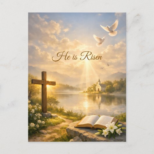He Is Risen Christian Easter Resurrection ポストカード (正面)