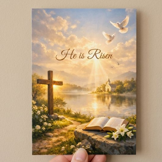 He Is Risen Christian Easter Resurrection Flat シーズンカード