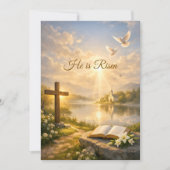 He Is Risen Christian Easter Resurrection Flat シーズンカード (正面)