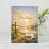 He Is Risen Christian Easter Resurrection Flat シーズンカード (スタンド正面)