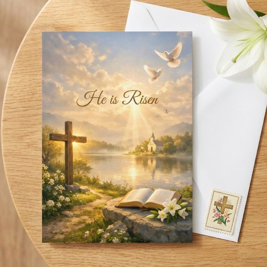 He Is Risen Christian Easter Resurrection Greeting カード