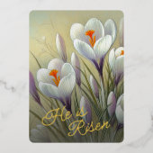 He Is Risen Crocus Floral Gold Foil Card 箔シーズンカード (正面)
