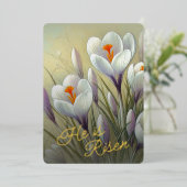 He Is Risen Crocus Floral Gold Foil Card 箔シーズンカード (立ち正面)