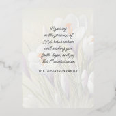 He Is Risen Crocus Floral Gold Foil Card 箔シーズンカード (裏面)