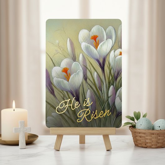 He Is Risen Crocus Floral Gold Foil Card 箔シーズンカード