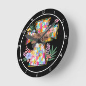 He Is Risen Cross Design ラウンド壁時計 (傾斜)