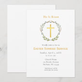  He is Risen Cross Easter Sunrise service 招待状 (正面/裏面)