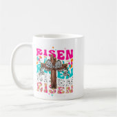 He Is Risen Cross Jesus Easter Christian Religious コーヒーマグカップ (左)