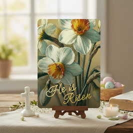 He Is Risen Daffodil Floral Gold Foil Card 箔シーズンカード