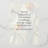 He Is Risen Daffodil Floral Gold Foil Card 箔シーズンカード (裏面)