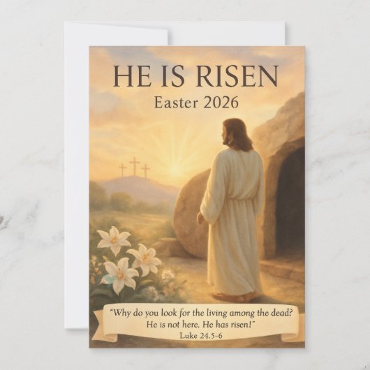 He Is Risen Easter 2026 Jesus Christian Card シーズンカード (正面)