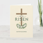He Is Risen Easter Blessings Card カード (正面)