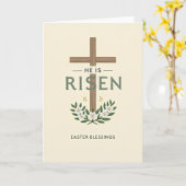 He Is Risen Easter Blessings Card カード (黄色い花)