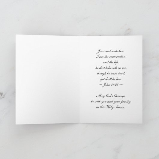 He is Risen, Easter Blessings, White Lily シーズンカード (内部)
