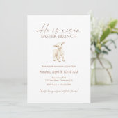He Is Risen Easter Brunch Christian Resurrection 招待状 (スタンド正面)
