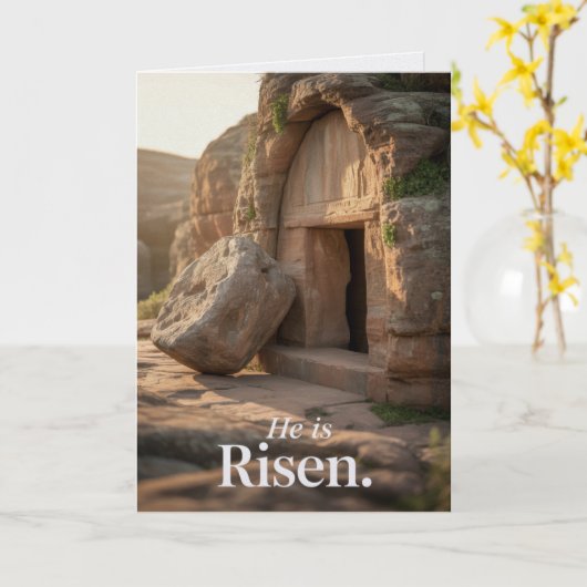 He Is Risen Easter Bulk Church Greeting Cards カード (黄色い花)