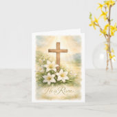 He is Risen Easter Card カード (黄色い花)