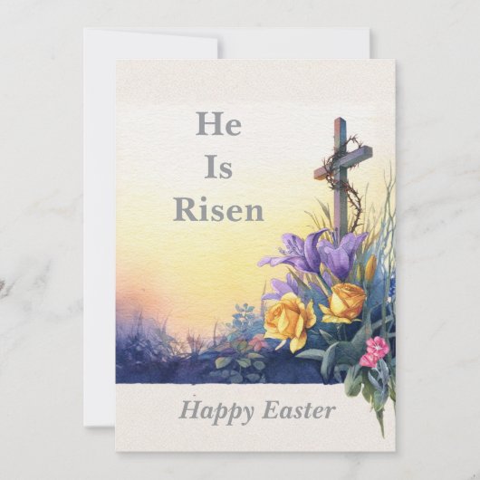 He Is Risen Easter Card 招待状 (正面)