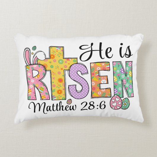 He Is Risen Easter Christian  アクセントクッション (正面)