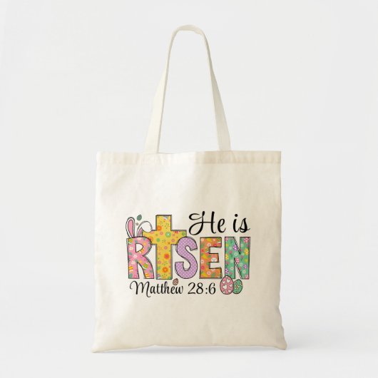He Is Risen Easter Christian Tote Bag トートバッグ (正面)