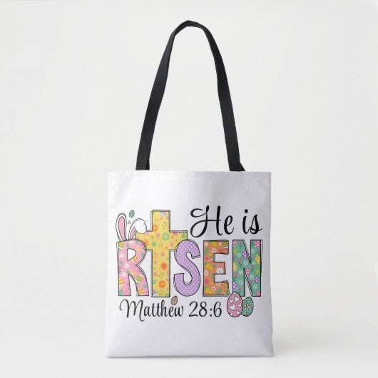 He Is Risen Easter Christian Tote Bag トートバッグ (正面)