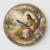 He Is Risen Easter Grace ラージ壁時計 (正面)