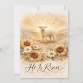 He is Risen Easter Lamb Christian Religious シーズンカード (正面)
