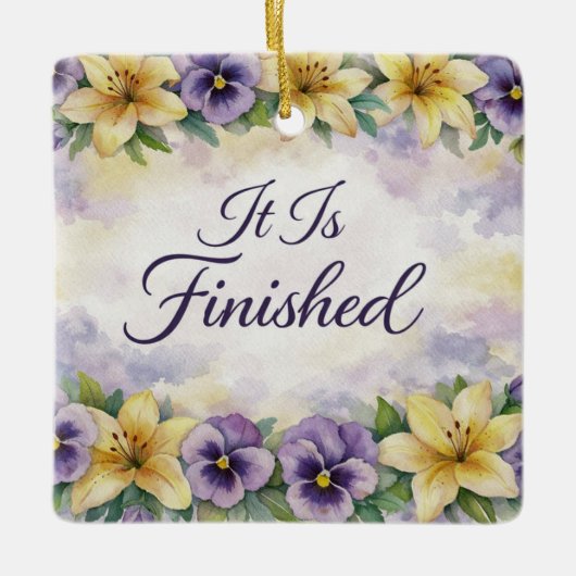 He Is Risen Easter Ornament セラミックオーナメント (正面)