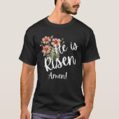 HE IS RISEN Easter Religious Jesus Tシャツ (正面)