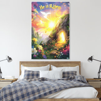 He Is Risen — Easter Resurrection —  Luke 24:6 キャンバスプリント