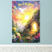 He Is Risen — Easter Resurrection —  Luke 24:6 キャンバスプリント (インサイチュ (ウッドフロア))