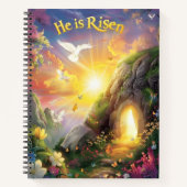 He Is Risen — Easter Resurrection — Luke 24:6  ノートブック (正面)