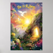 He Is Risen — Easter Resurrection —  Luke 24:6 ポスター (正面)