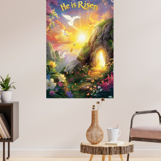 He Is Risen — Easter Resurrection —  Luke 24:6 ポスター
