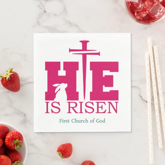 He is Risen! Easter Sunday スタンダードランチョンナプキン (インサイチュ)