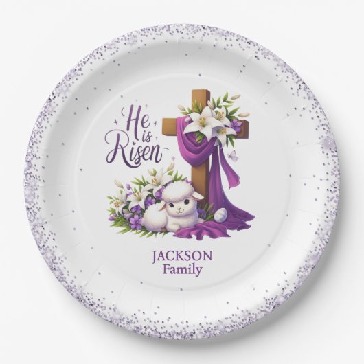 He is Risen! Easter Sunday ペーパープレート (正面)