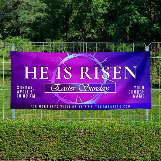 He Is Risen Easter Sunday Church 横断幕