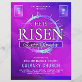 He Is Risen Easter Sunday Church Flyer チラシ (正面)