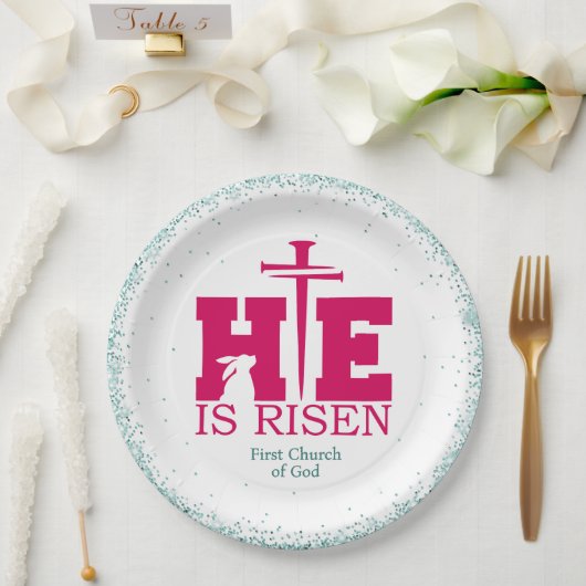 He is Risen! Easter Sunday Paper Plate ペーパープレート (ウェディング)