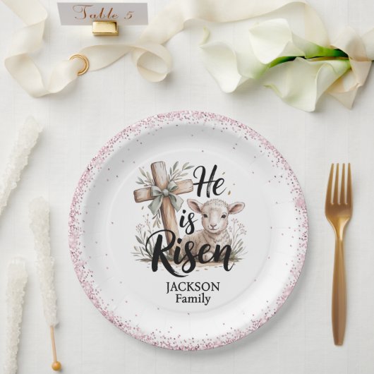 He is Risen! Easter Sunday Paper Plate ペーパープレート (ウェディング)