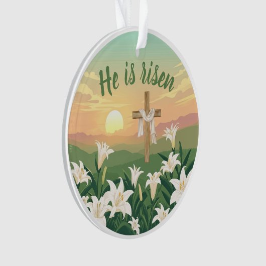 He is Risen Easter Sunrise Personalized Ornament オーナメント (正面)