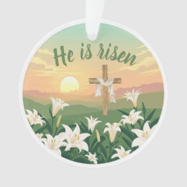 He is Risen Easter Sunrise Personalized Ornament オーナメント