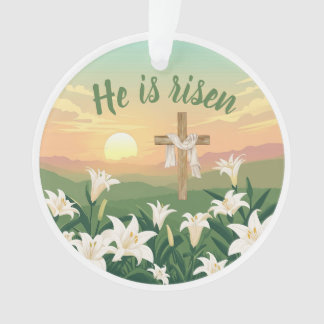 He is Risen Easter Sunrise Personalized Ornament オーナメント