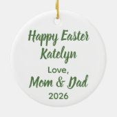 He is Risen Easter Sunrise Personalized Ornament セラミックオーナメント (裏面)